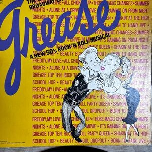 Grease Vinyl Record with Iconic Cover Art